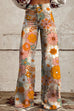 Trixiedress Vintage Floral Print Wide Leg Pants