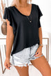 Trixiedress V Neck Flare Sleeve Solid Summer Top