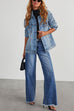 Trixiedress Raw Hem Distressed Wide Leg Denim Pants