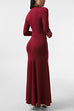 Trixiedress Mockneck Long Sleeves High Slit Bodycon Maxi Dress