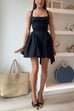 Trixiedress Square Neck Bow Knot Backless Mini Dress