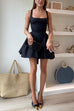 Trixiedress Square Neck Bow Knot Backless Mini Dress