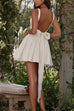 Trixiedress Square Neck Bow Knot Backless Mini Dress