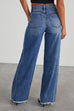 Trixiedress Raw Hem Distressed Wide Leg Denim Pants