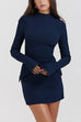 Trixiedress Mockneck Long Sleeves Bodycon Mini Dress