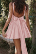 Trixiedress Square Neck Bow Knot Backless Mini Dress