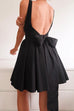 Trixiedress Square Neck Bow Knot Backless Mini Dress