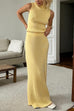 Trixiedress Cowl Neck Sweater Top and Elastic Waist Maxi Skirt Set