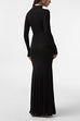 Trixiedress Mockneck Long Sleeves High Slit Bodycon Maxi Dress