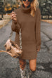 Trixiedress Turtleneck Long Sleeves Ribbed Knit Sweater Dress(in 7 Colors!)