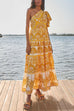 Trixiedress One Shoulder Flutter Sleeve Tiered Printed Maxi Dress