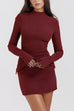 Trixiedress Mockneck Long Sleeves Bodycon Mini Dress