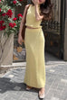 Trixiedress Cowl Neck Sweater Top and Elastic Waist Maxi Skirt Set