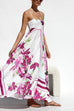 Trixiedress Spaghetti Strap High Waist Floral Print Swing Maxi Vacation Dress