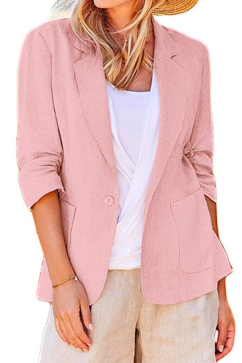 Trixiedress Notch Lapel One Button Casual Blazer