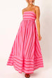 Trixiedress High Waist Back Cut Out Striped Maxi Cami Dress