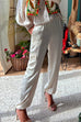 Trixiedress Solid Satin Cargo Pants with Pockets