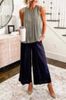 Elastic Waist Wide Leg Cotton Linen Pants