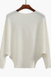 Trixiedress Boat Neck Batwing Sleeves Ribbed Knit Sweater