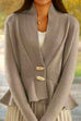 Trixiedress V Neck Button Up Ruffle Hem Sweater Cardigan