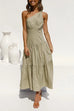(4 Colors)Trixiedress One Shoulder High Waist Tiered Maxi Dress