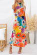 Trixiedress Sleeveless Tie Neck Waisted Floral Print Maxi Dress