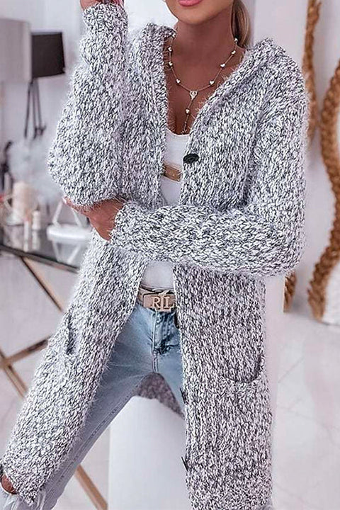 Trixiedress Button Down Hoodied Midi Sweater Cardigan