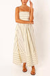 Trixiedress High Waist Back Cut Out Striped Maxi Cami Dress