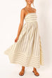 Trixiedress High Waist Back Cut Out Striped Maxi Cami Dress