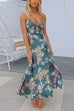 Trixiedress Floral Print Tie Front Cut Out Slit Midi Cami Dress