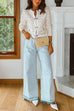 Trixiedress Raw Hem Distressed Wide Leg Denim Pants