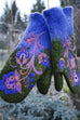 Trixiedress Christmas Gift Flower Embroidery Mittens