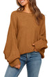 Trixiedress Batwing Long Sleeves Ribbed Knit Tunic Sweater