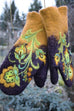 Trixiedress Christmas Gift Flower Embroidery Mittens