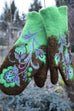 Trixiedress Christmas Gift Flower Embroidery Mittens