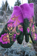 Trixiedress Christmas Gift Flower Embroidery Mittens