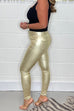 Trixiedress High Waist Metallic Faux Leather Skinny Pants