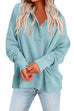 Trixiedress Stand Collar Button Up Pocketed Casual Sweatshirt