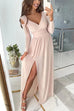 Trixiedress V Neck Cold Shoulder Side Split Dress