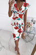 Trixiedress V Neck Sleeveless High Waist Print Dress