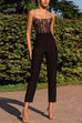 Trixiedress Solid Lace Splice Straight Leg Cami Jumpsuit