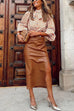 Trixiedress Side Slit Leather Skirt