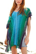 Trixiedress V Neck Crochet Hollow Out Gradient Print Cover Up