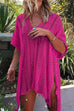 Trixiedress V Neck Crochet Hollow Out Cover Up Dress