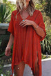 Trixiedress V Neck Crochet Hollow Out Cover Up Dress