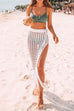 Trixiedress Tassel Crochet Hollow Out Side Slit Beach Cover Up Skirt
