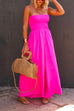 Trixiedress Strapless Smocked Pocketed Wide Leg Jumpsuit