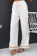 Drawstring Waist Wide Leg Printed Pants