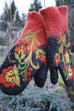 Trixiedress Christmas Gift Flower Embroidery Mittens