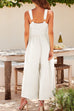 Trixiedress Ruched V Neck Cut Out Sleeveless Wide Leg Jumpsuit